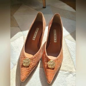 Blush knitted Chanel style cat heels